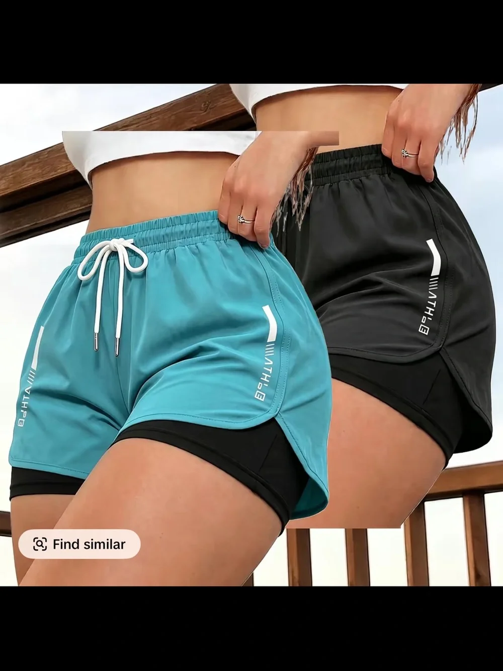 Layered Pink Athletic Shorts with Inner Compression Liner